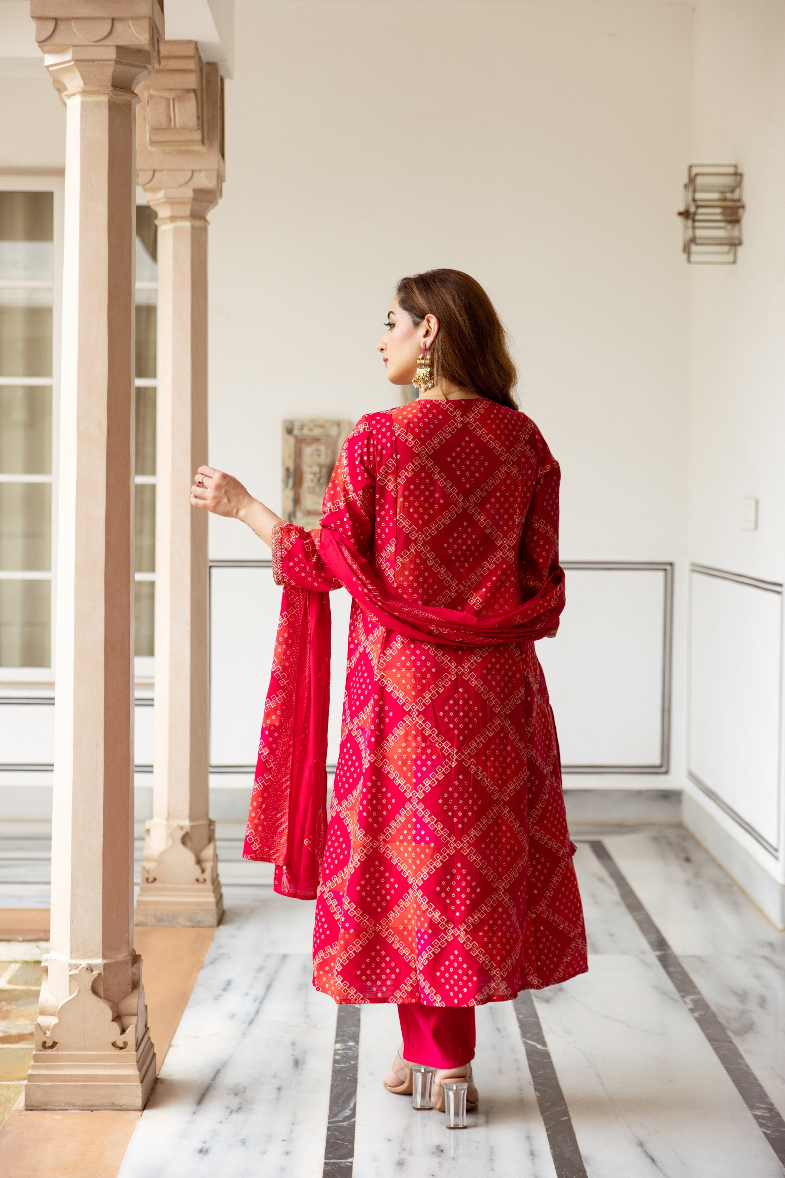 Multicolor Modal Muslin Kurta Pant and Dupatta Set