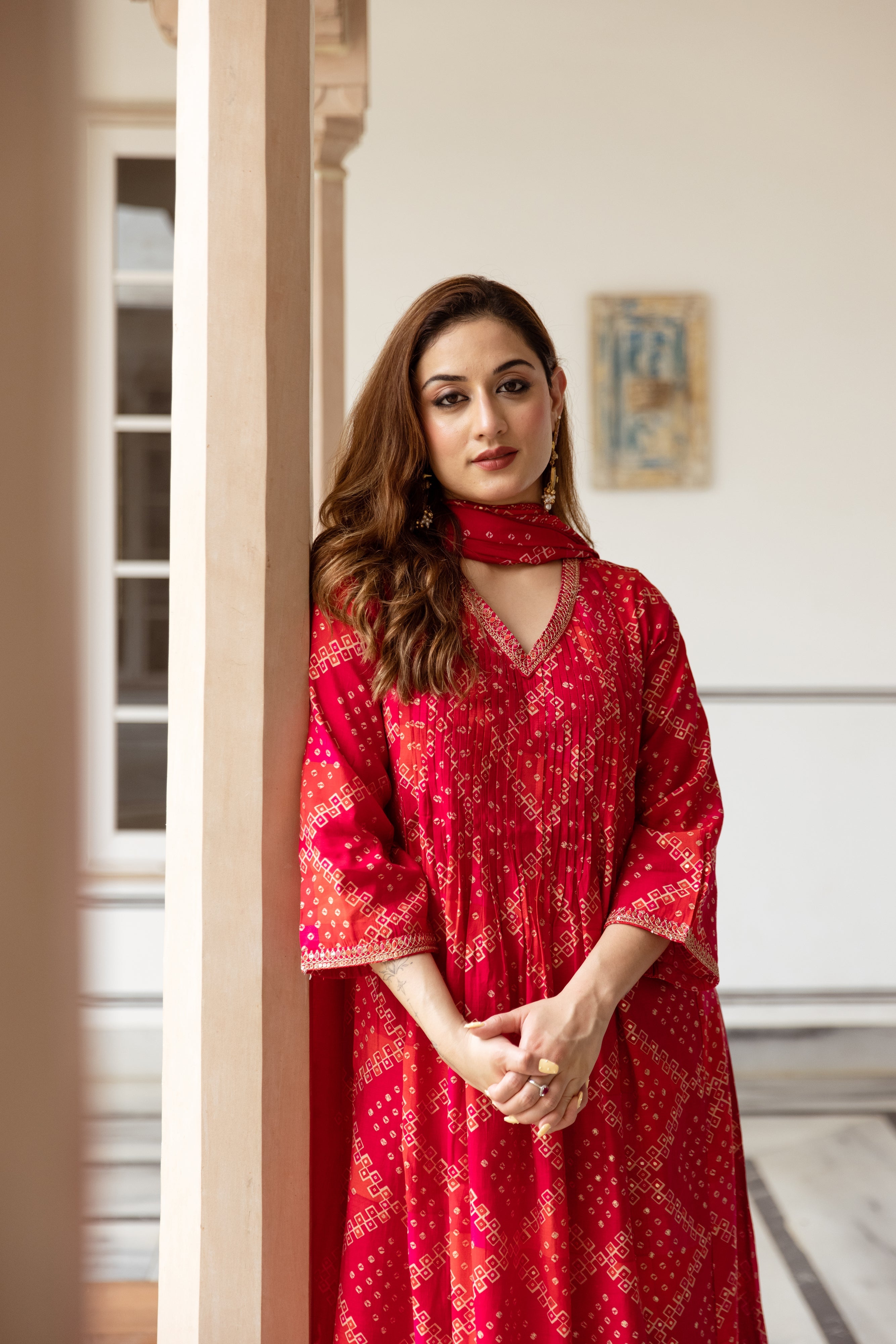 Multicolor Modal Muslin Kurta Pant and Dupatta Set