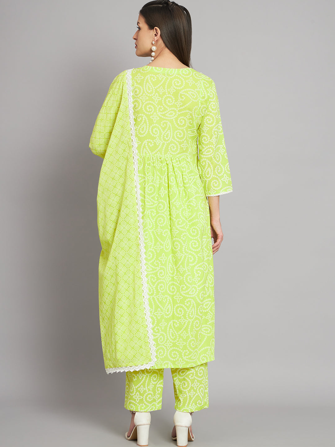 Women's Rayon Lemon A-Line Kurta Pant with Dupatta