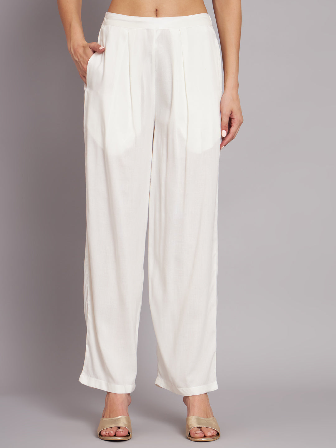 Women's Rayon White Alia Cut A-Line Kurta with Dupatta Set