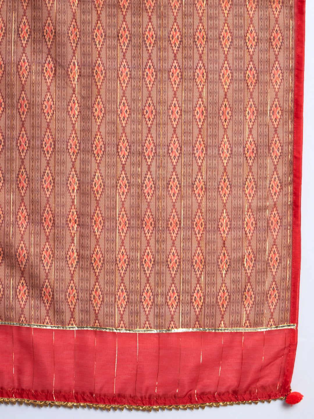 Women's Rayon White Alia Cut A-Line Kurta with Dupatta Set