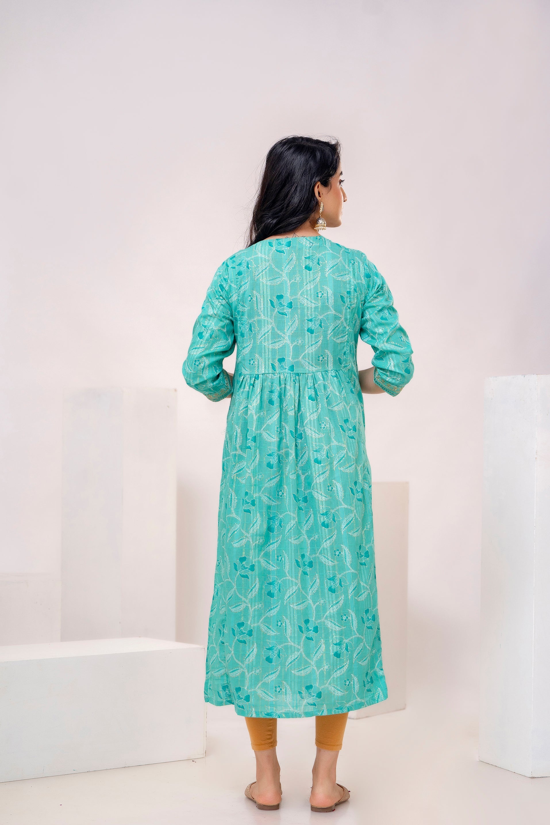 Women's Green A-Line Kurta