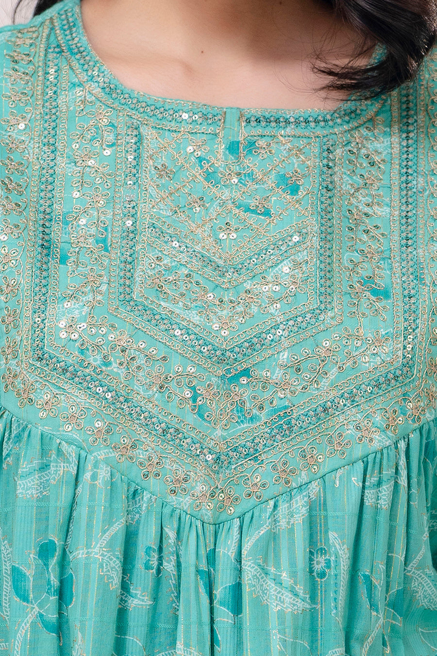 Women's Green A-Line Kurta