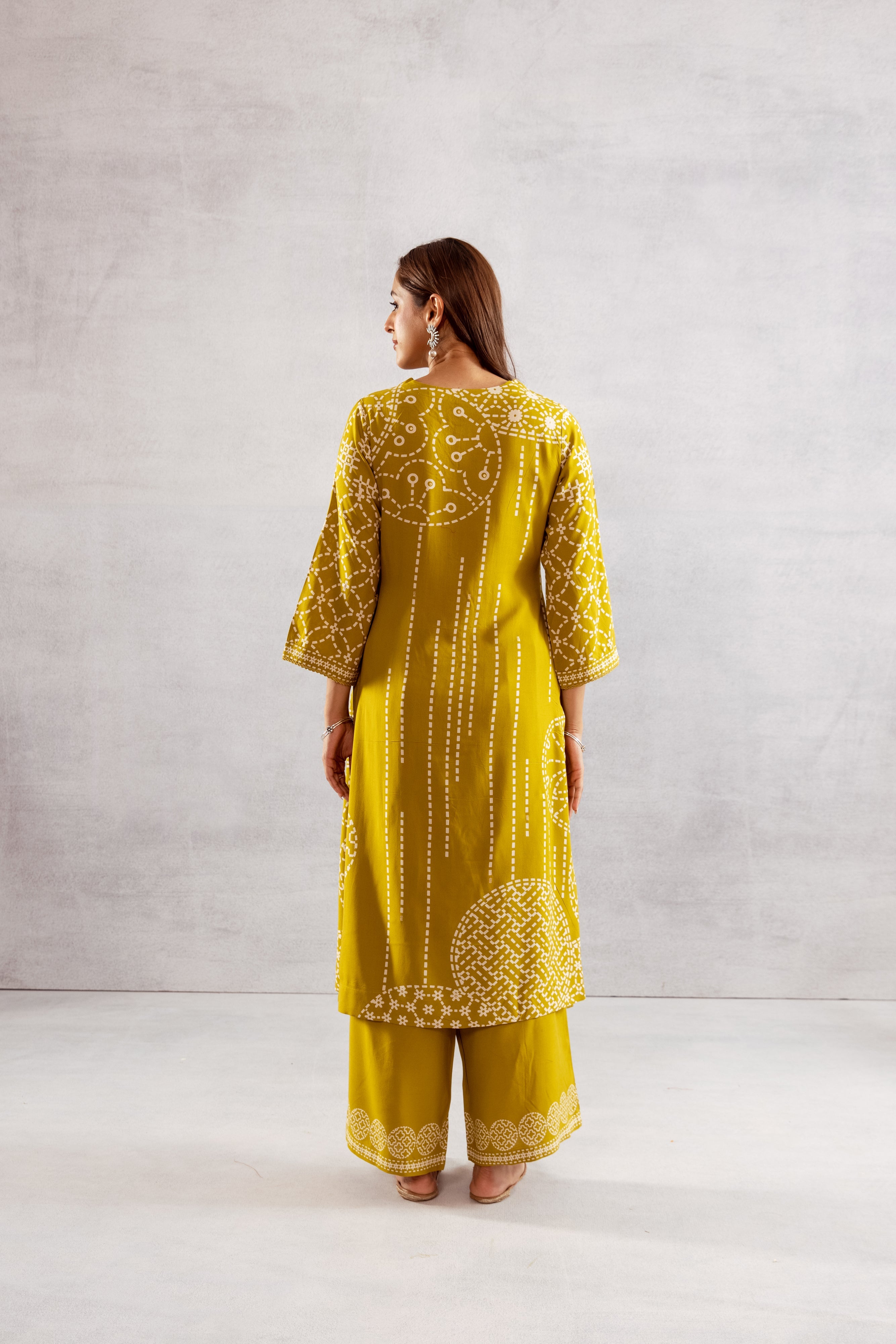 Women's Mustard Yellow German Rayon Kurta and Palazzo Set