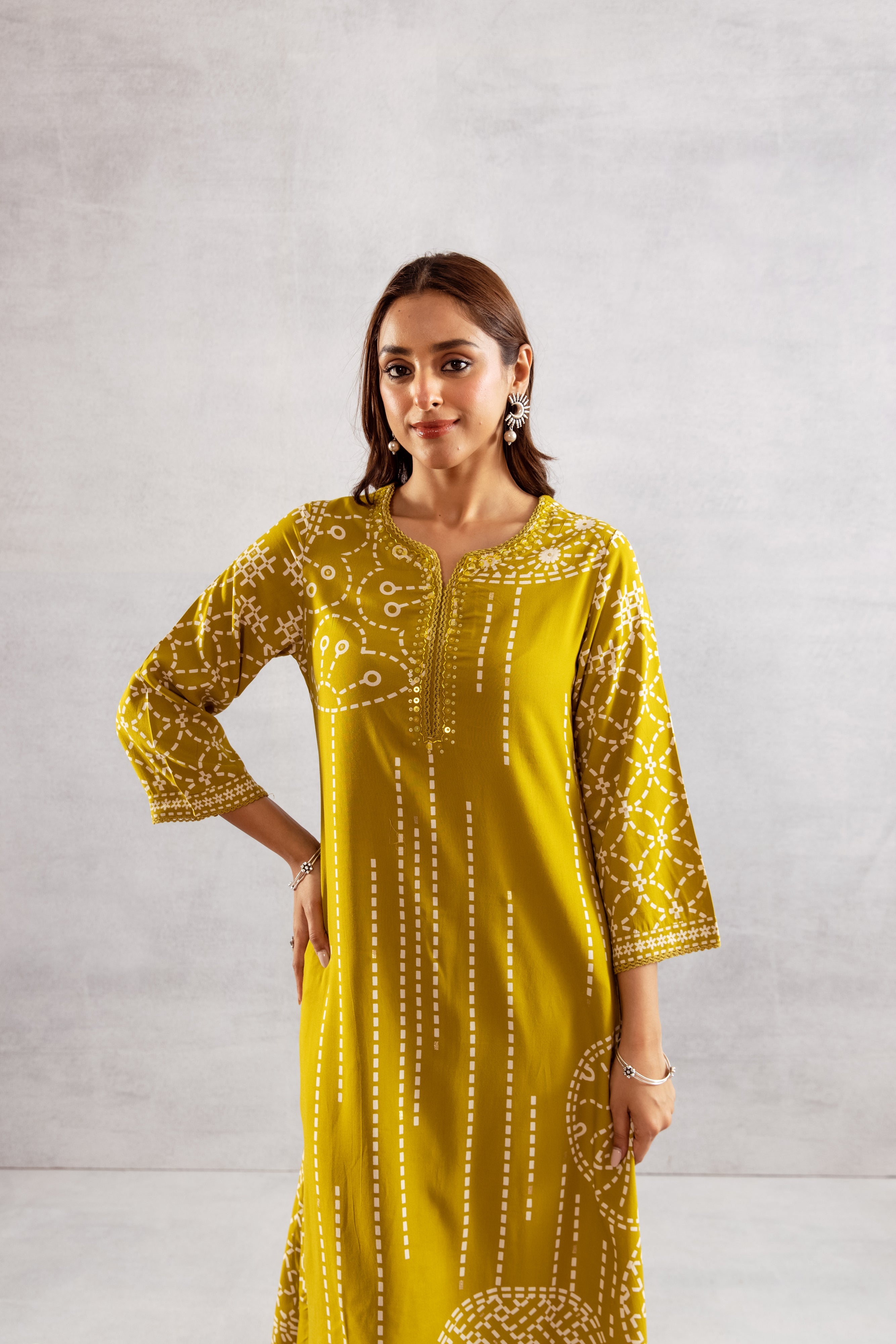 Women's Mustard Yellow German Rayon Kurta and Palazzo Set