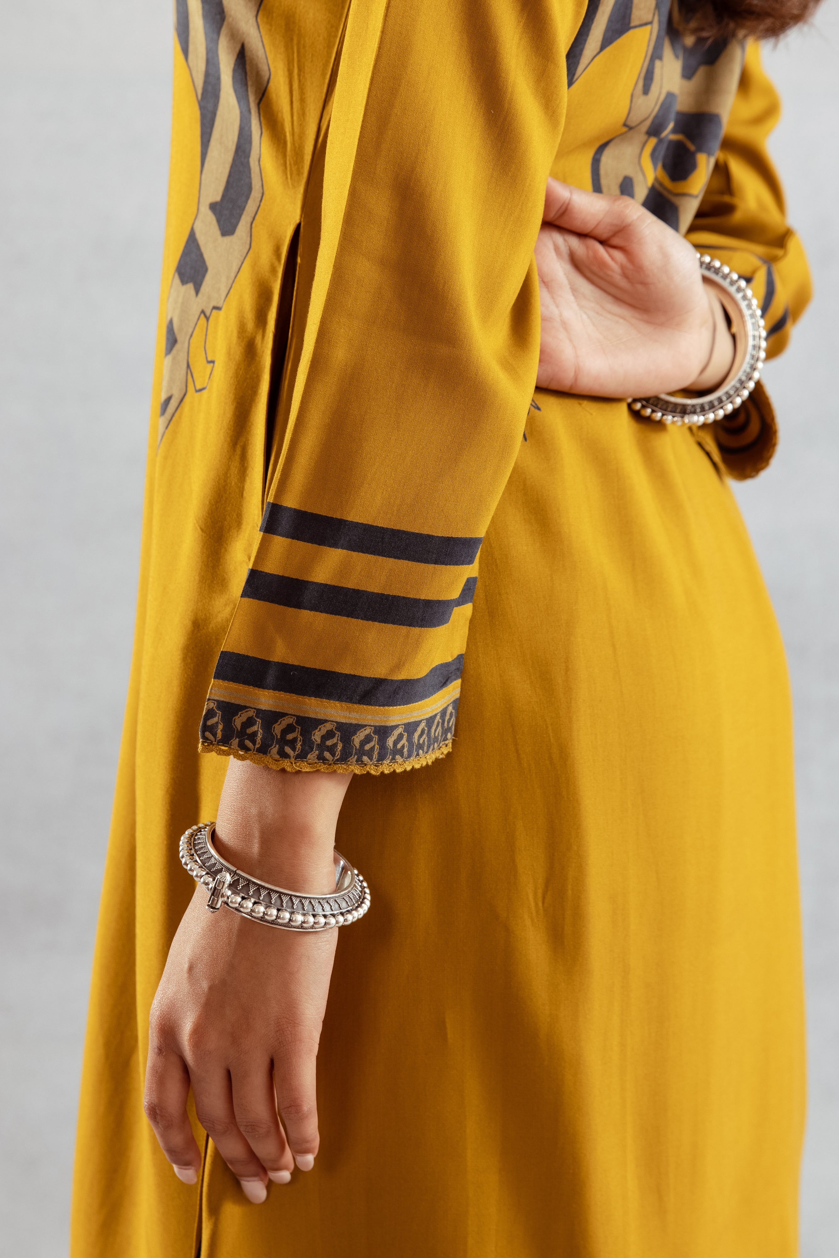 Women's Mustard Yellow German Rayon Kurta and Palazzo Set
