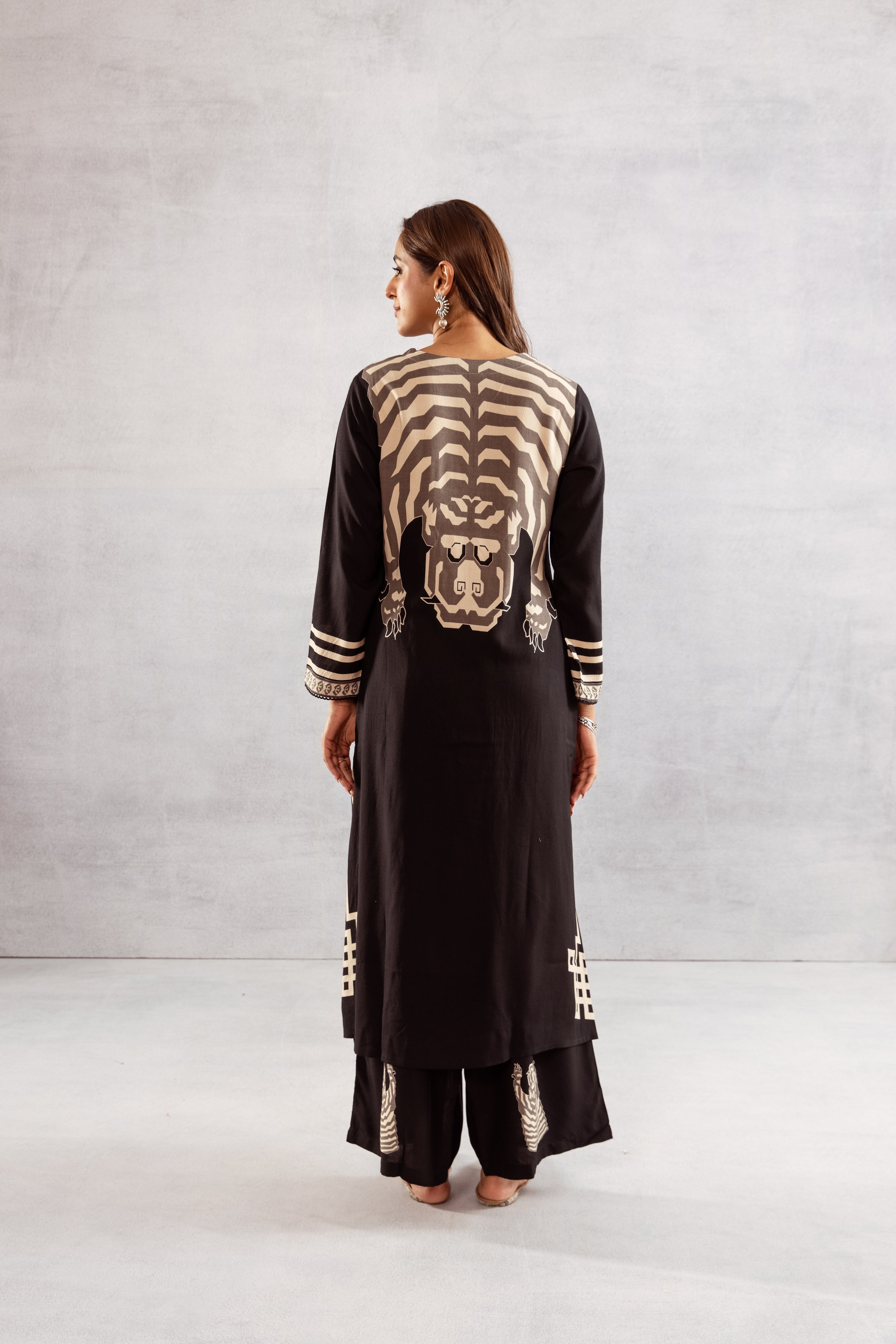 Women's Black::Grey German Rayon Kurta and Palazzo Set