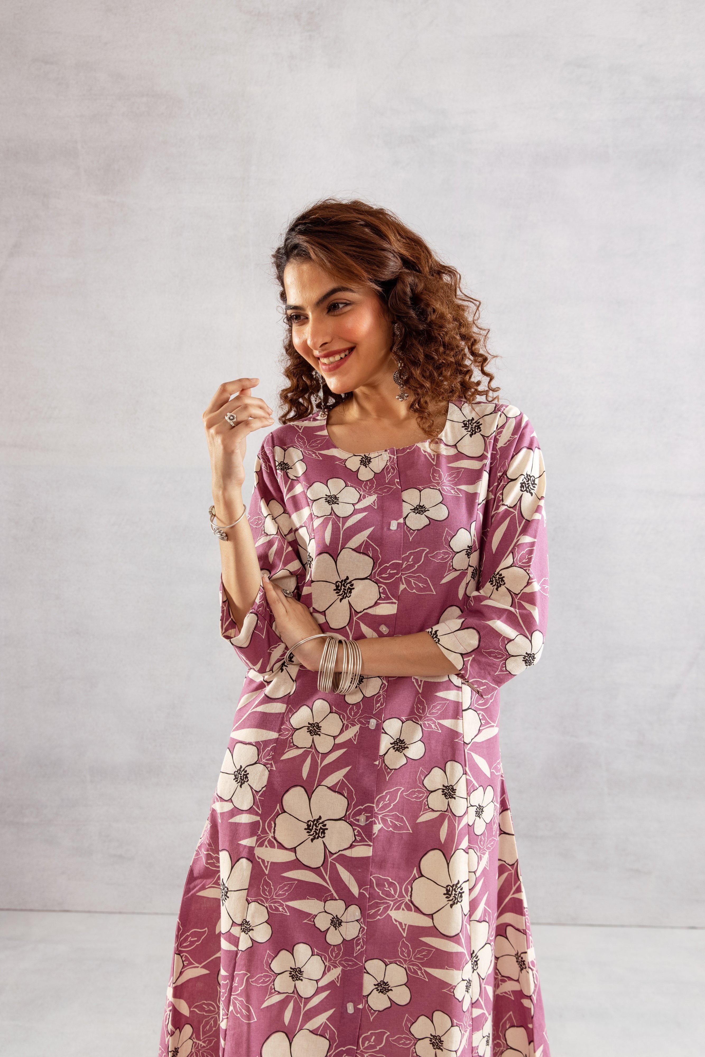 Women's Pink Cotton Flex Kurta and Pant Set