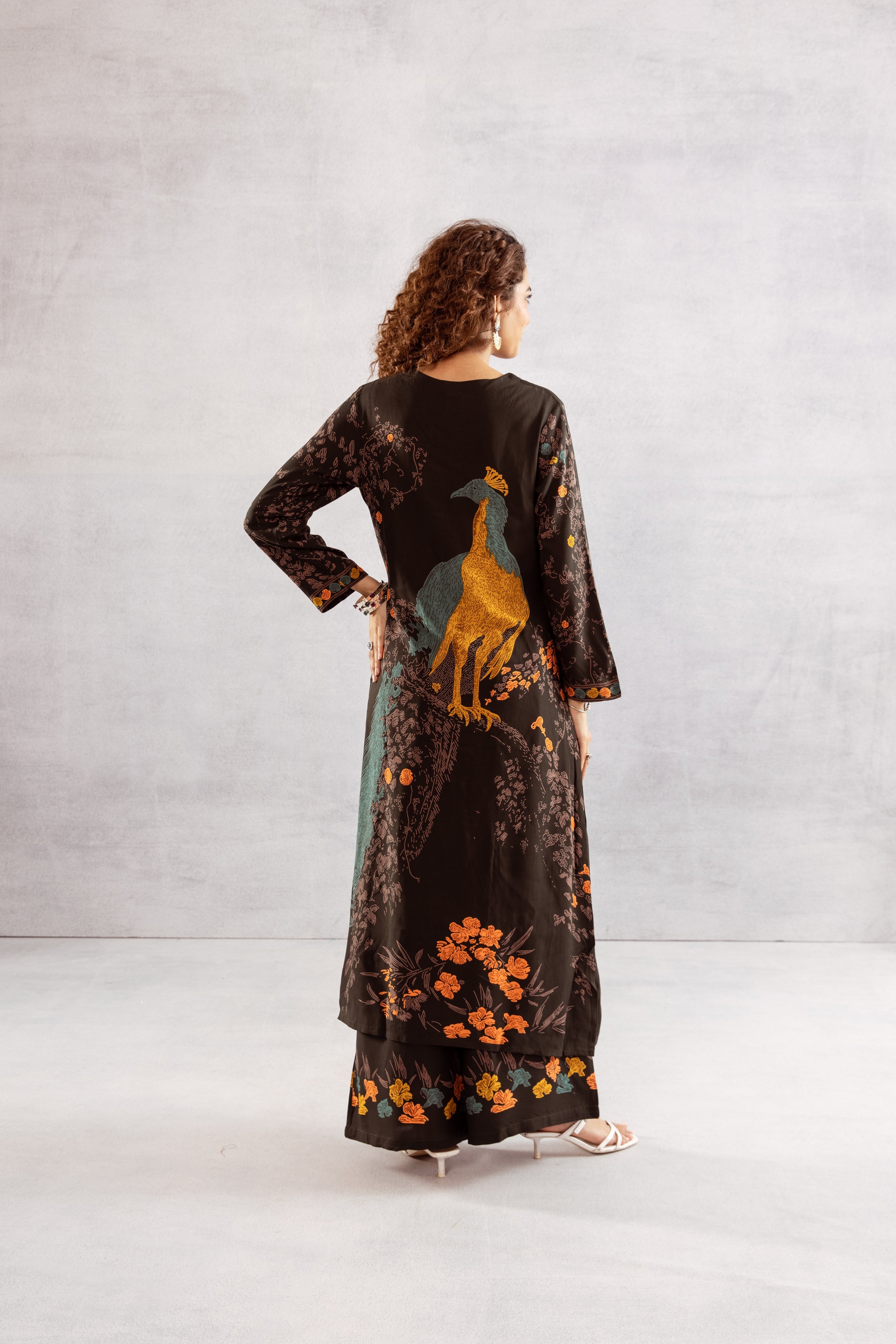 Women's Deep Green German Rayon Kurta and Palazzo Set