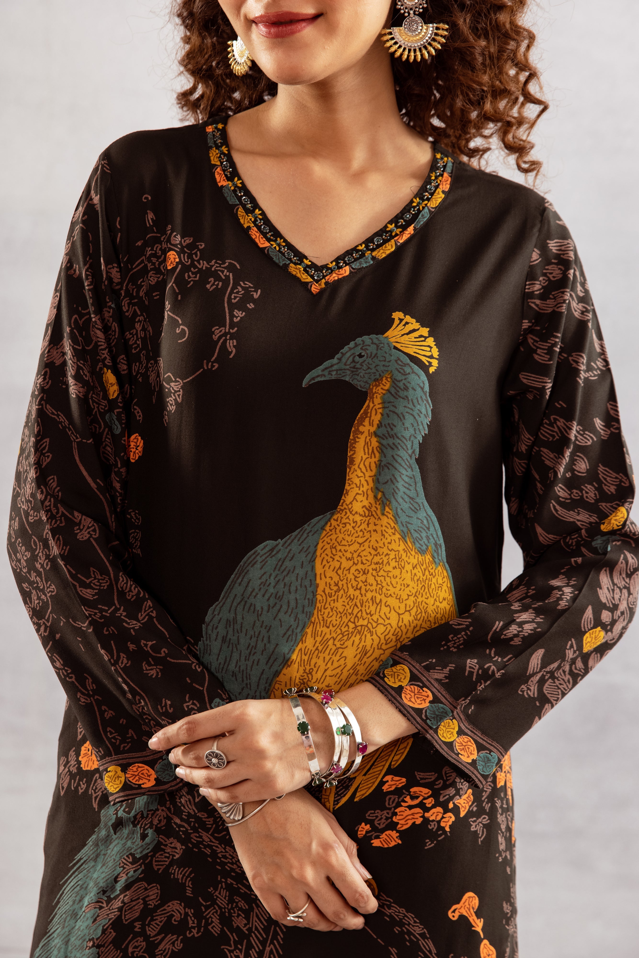 Women's Deep Green German Rayon Kurta and Palazzo Set