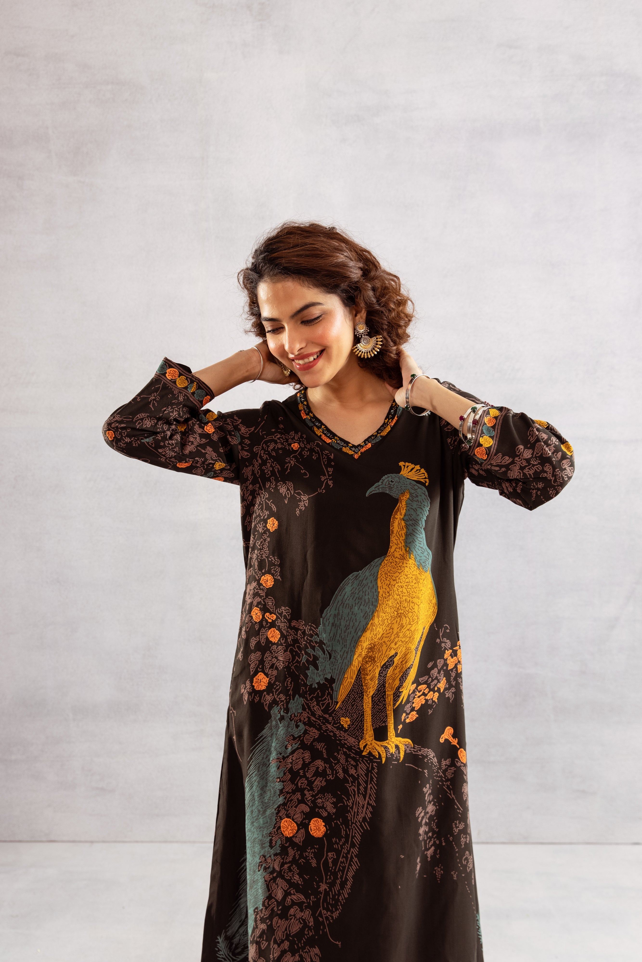 Women's Deep Green German Rayon Kurta and Palazzo Set