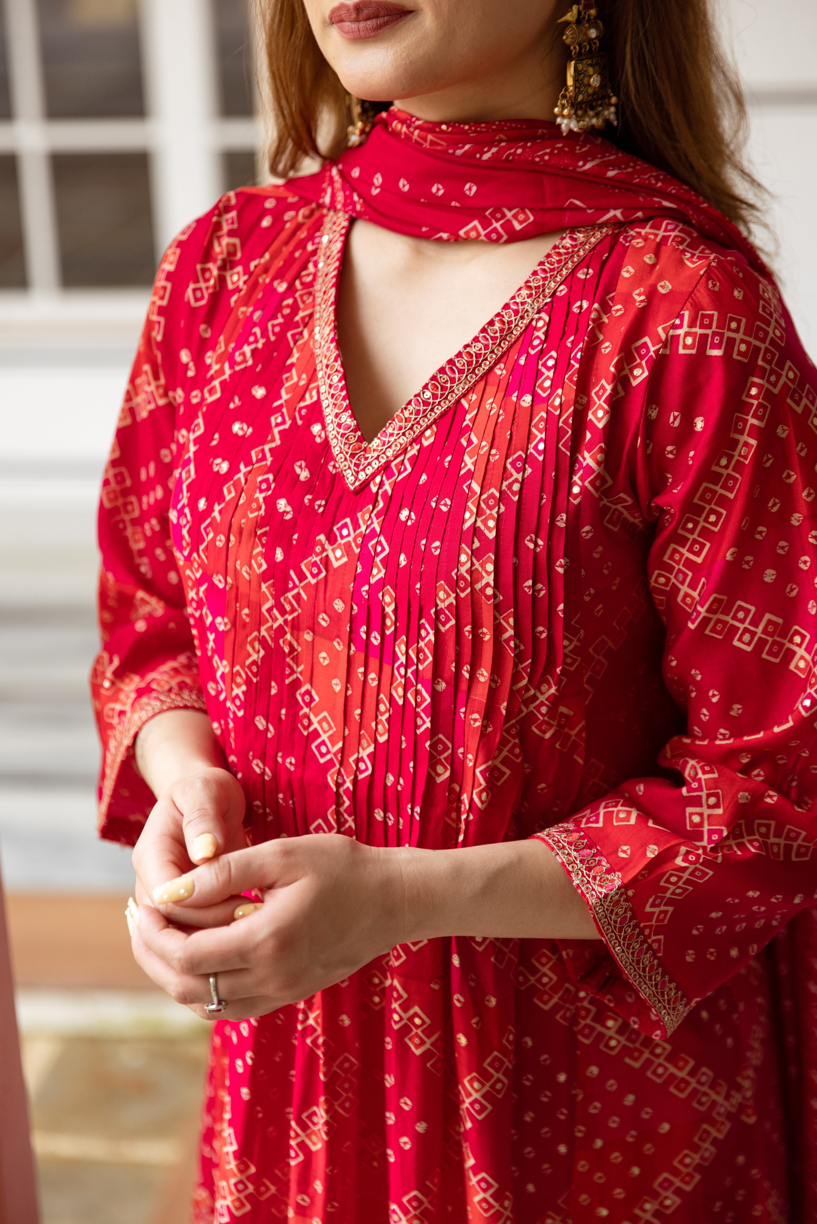 Multicolor Modal Muslin Kurta Pant and Dupatta Set