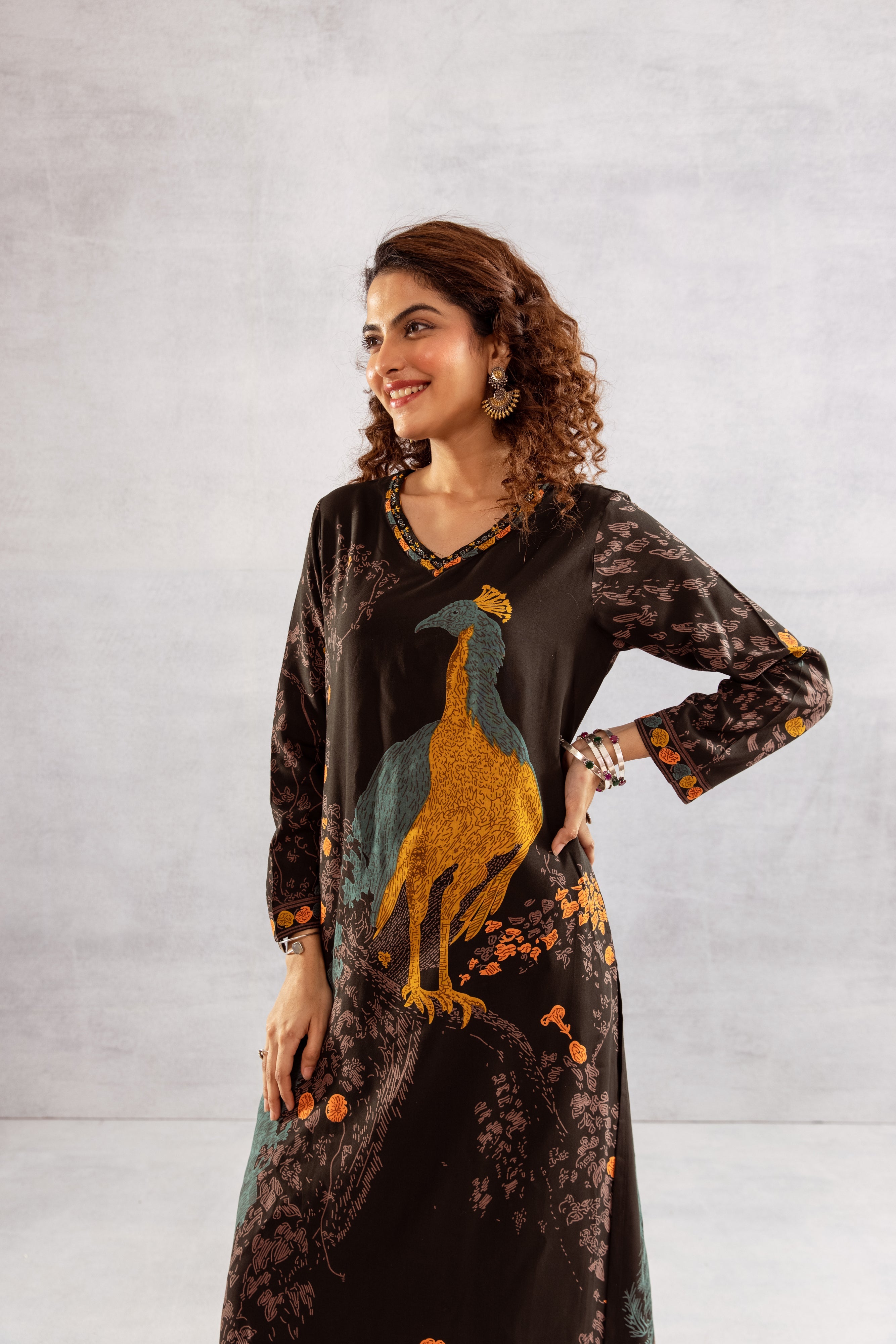 Women's Deep Green German Rayon Kurta and Palazzo Set